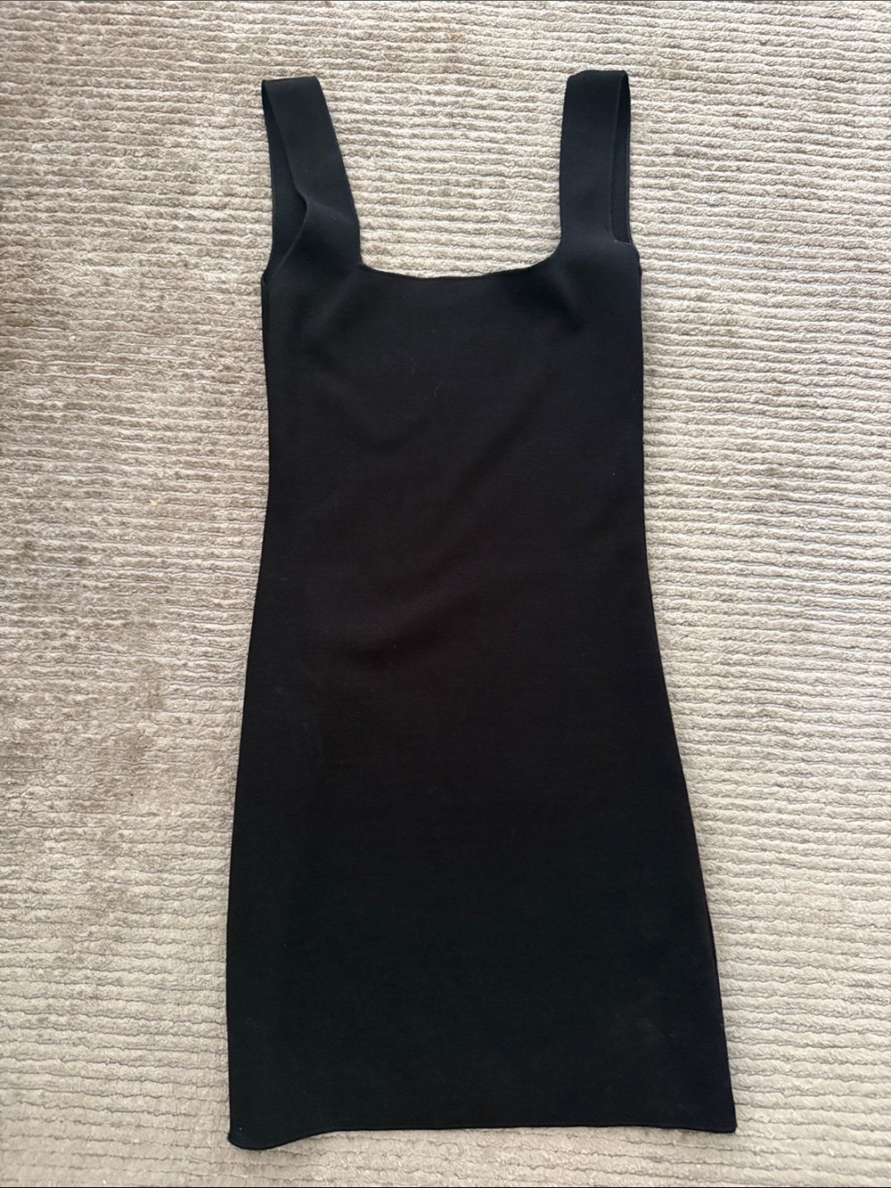 Zara Classic Black Square-Neck Bodycon Dress
